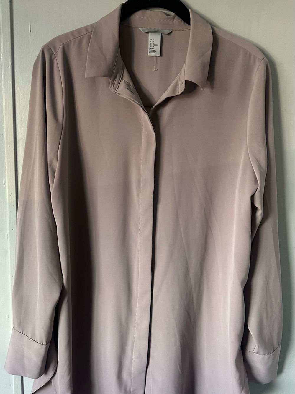 H&M Dusty Mauve Button-Front Women's Blouse